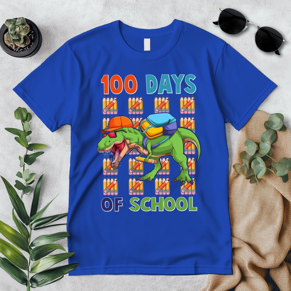 Funny 100 Days Of School Trex Dinosaur Premium T-Shirt