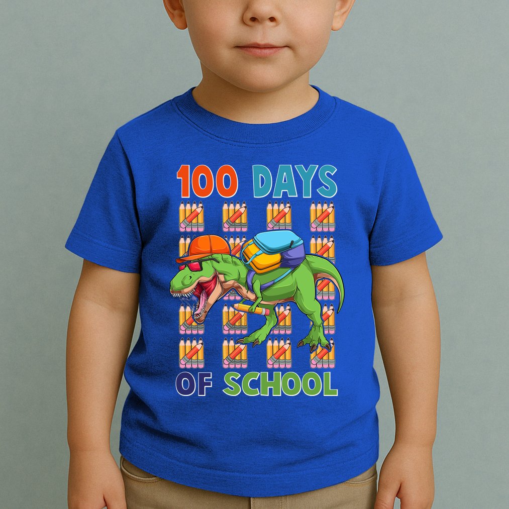 Funny 100 Days Of School Trex Dinosaur Toddler T-Shirt