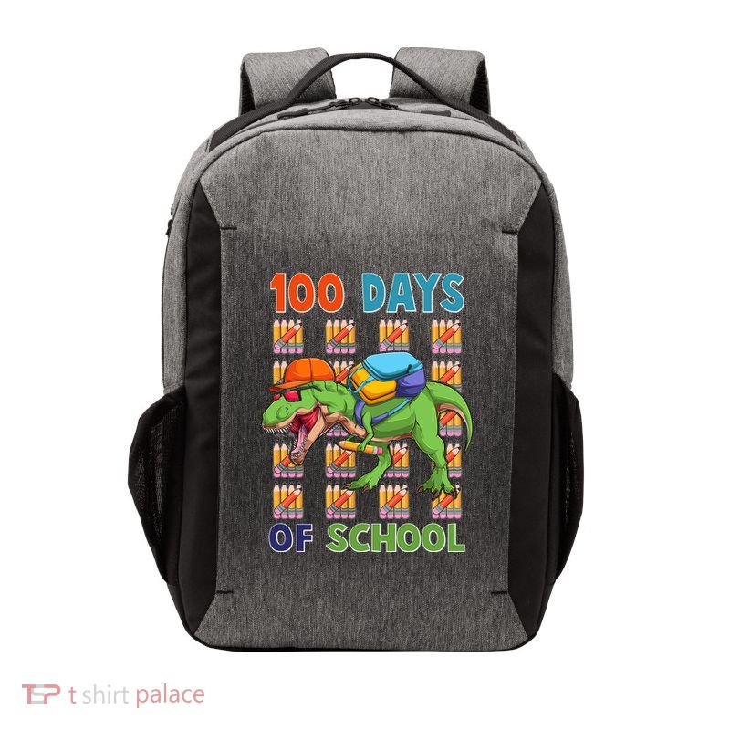 Funny 100 Days Of School Trex Dinosaur Vector Backpack