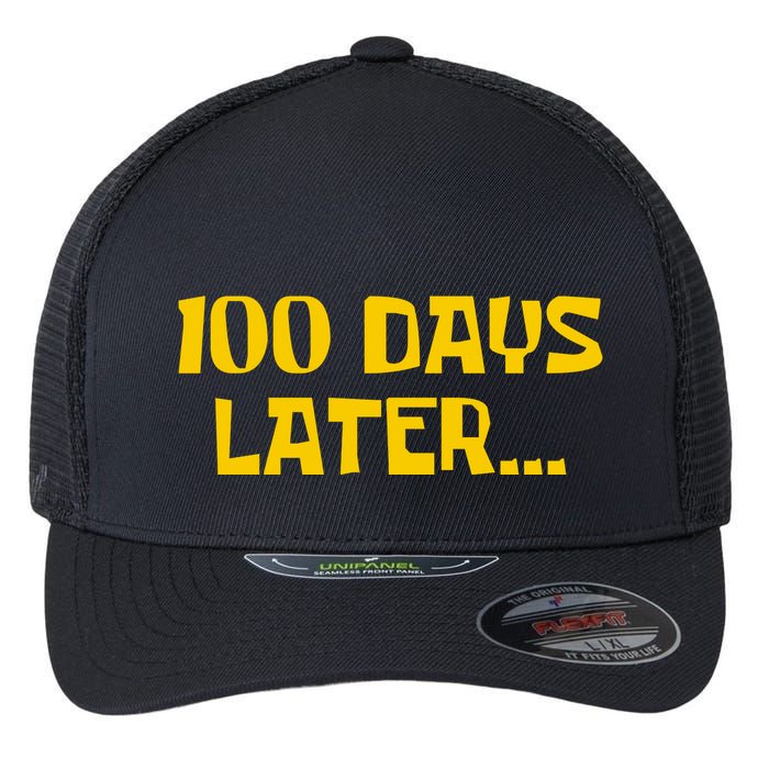 Funny 100 Days Later One Hundred Days Of School Flexfit Unipanel Trucker Cap