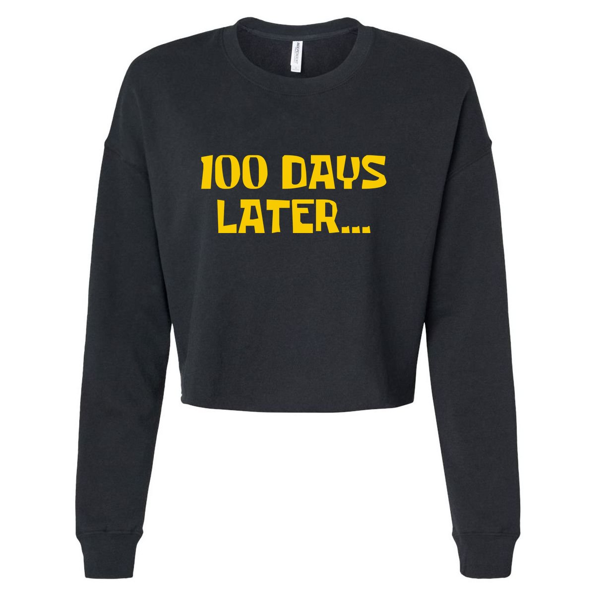 Funny 100 Days Later One Hundred Days Of School Cropped Pullover Crew