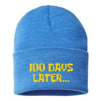 Funny 100 Days Later One Hundred Days Of School Sustainable Knit Beanie