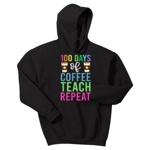 Funny 100 Days Of School For Teacher Coffee Kids Hoodie