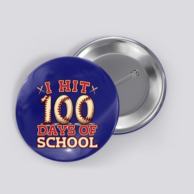 Funny 100 Days Of School Baseball Batter Gift Button