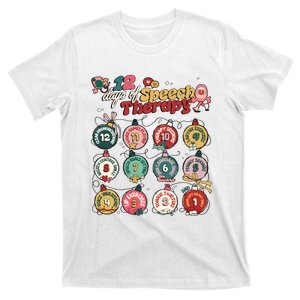 Funny 12 Days Of Speech Therapy Christmas T-Shirt