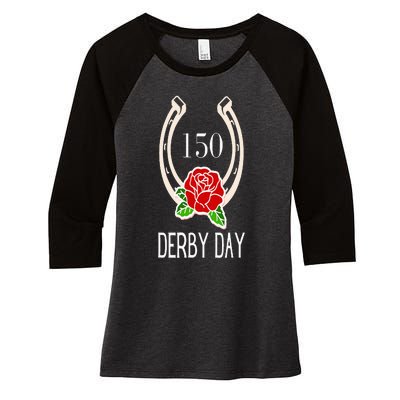 Funny 150th Derby Day 2024 Ky Derby 2024 Women's Tri-Blend 3/4-Sleeve Raglan Shirt