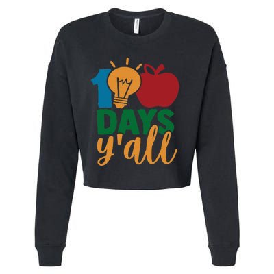 funny 100 Days Y'all Teacher or Student Cropped Pullover Crew