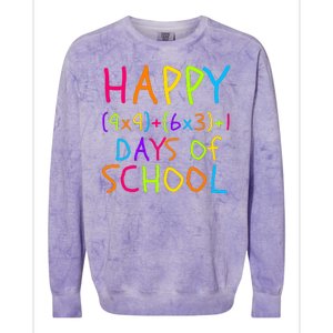 Funny 100th Day Of School Math Teacher 100 Days Math Formula 100 Days Smarter Colorblast Crewneck Sweatshirt