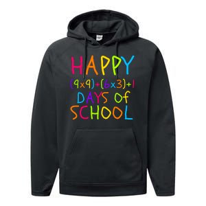 Funny 100th Day Of School Math Teacher 100 Days Math Formula 100 Days Smarter Performance Fleece Hoodie