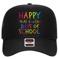 Funny 100th Day Of School Math Teacher 100 Days Math Formula 100 Days Smarter High Crown Mesh Back Trucker Hat