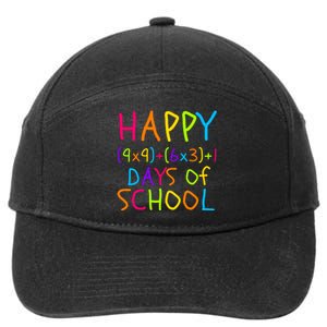 Funny 100th Day Of School Math Teacher 100 Days Math Formula 100 Days Smarter 7-Panel Snapback Hat