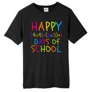 Funny 100th Day Of School Math Teacher 100 Days Math Formula 100 Days Smarter Tall Fusion ChromaSoft Performance T-Shirt