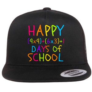 Funny 100th Day Of School Math Teacher 100 Days Math Formula 100 Days Smarter Flat Bill Trucker Hat