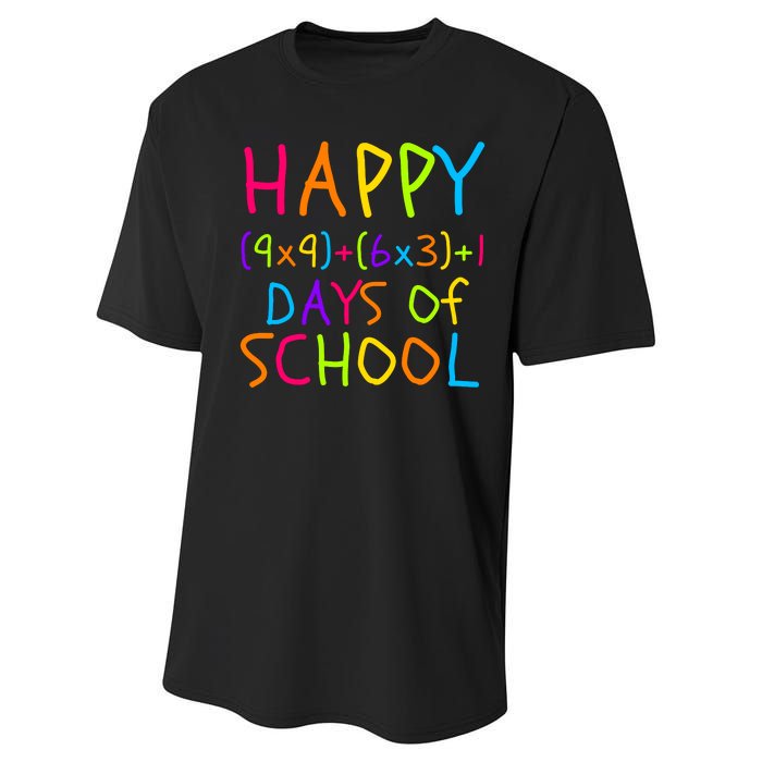 Funny 100th Day Of School Math Teacher 100 Days Math Formula 100 Days Smarter Performance Sprint T-Shirt