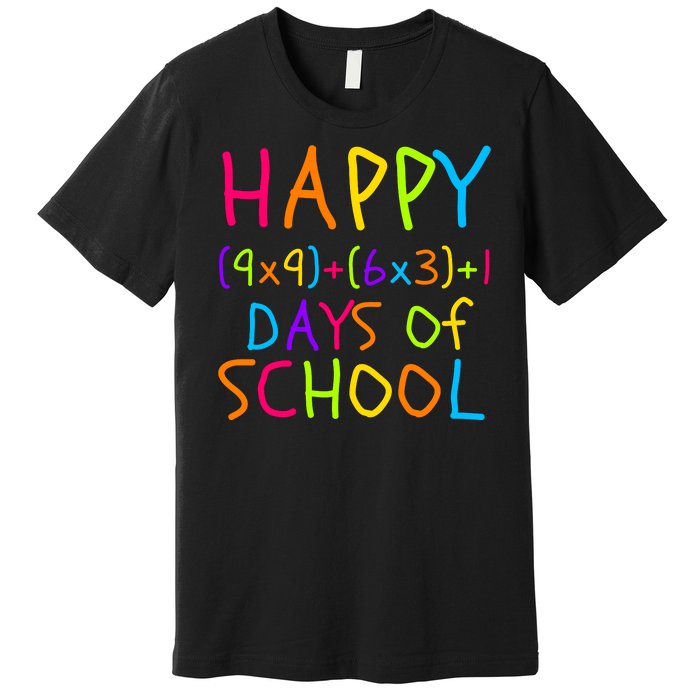 Funny 100th Day Of School Math Teacher 100 Days Math Formula 100 Days Smarter Premium T-Shirt