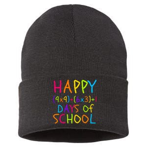 Funny 100th Day Of School Math Teacher 100 Days Math Formula 100 Days Smarter Sustainable Knit Beanie