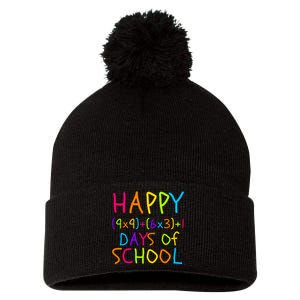 Funny 100th Day Of School Math Teacher 100 Days Math Formula 100 Days Smarter Pom Pom 12in Knit Beanie