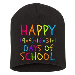 Funny 100th Day Of School Math Teacher 100 Days Math Formula 100 Days Smarter Short Acrylic Beanie