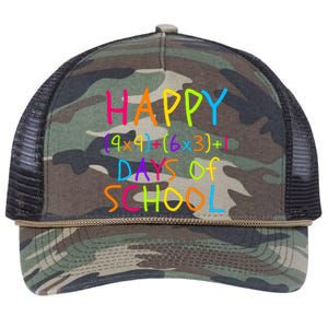 Funny 100th Day Of School Math Teacher 100 Days Math Formula 100 Days Smarter Retro Rope Trucker Hat Cap