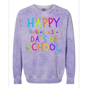 Funny 100th Day Of School Math Teacher 100 Days 100 Days Smarter Math Formula Colorblast Crewneck Sweatshirt