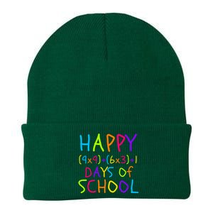 Funny 100th Day Of School Math Teacher 100 Days 100 Days Smarter Math Formula Knit Cap Winter Beanie