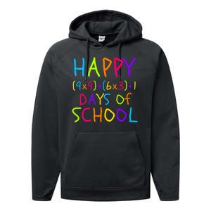 Funny 100th Day Of School Math Teacher 100 Days 100 Days Smarter Math Formula Performance Fleece Hoodie