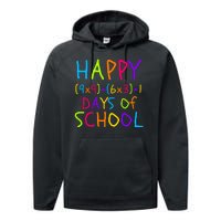 Funny 100th Day Of School Math Teacher 100 Days 100 Days Smarter Math Formula Performance Fleece Hoodie