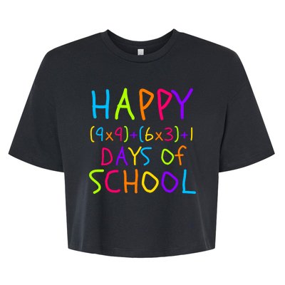 Funny 100th Day Of School Math Teacher 100 Days 100 Days Smarter Math Formula Bella+Canvas Jersey Crop Tee