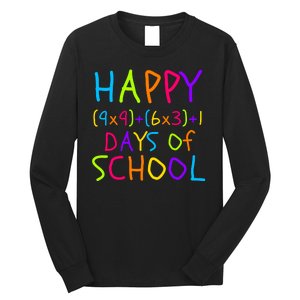 Funny 100th Day Of School Math Teacher 100 Days 100 Days Smarter Math Formula Long Sleeve Shirt