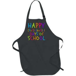 Funny 100th Day Of School Math Teacher 100 Days 100 Days Smarter Math Formula Full-Length Apron With Pockets