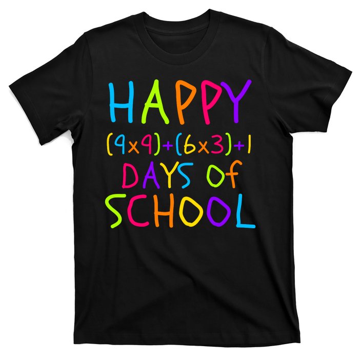 Funny 100th Day Of School Math Teacher 100 Days 100 Days Smarter Math Formula T-Shirt