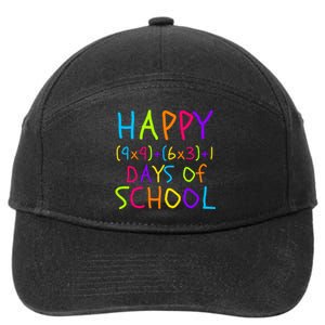 Funny 100th Day Of School Math Teacher 100 Days 100 Days Smarter Math Formula 7-Panel Snapback Hat