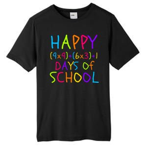 Funny 100th Day Of School Math Teacher 100 Days 100 Days Smarter Math Formula Tall Fusion ChromaSoft Performance T-Shirt