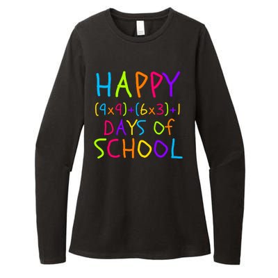 Funny 100th Day Of School Math Teacher 100 Days 100 Days Smarter Math Formula Womens CVC Long Sleeve Shirt