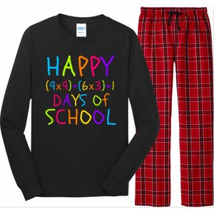 Funny 100th Day Of School Math Teacher 100 Days 100 Days Smarter Math Formula Long Sleeve Pajama Set