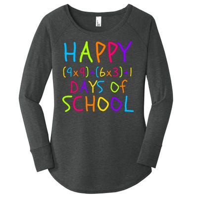 Funny 100th Day Of School Math Teacher 100 Days 100 Days Smarter Math Formula Women's Perfect Tri Tunic Long Sleeve Shirt