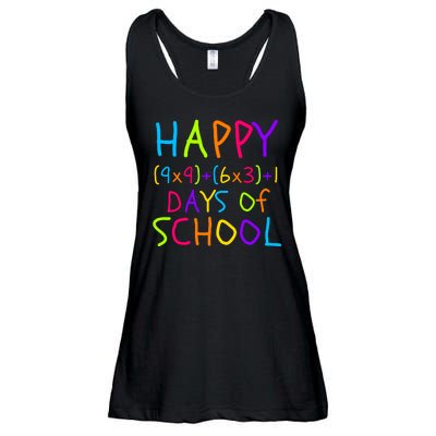 Funny 100th Day Of School Math Teacher 100 Days 100 Days Smarter Math Formula Ladies Essential Flowy Tank