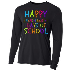 Funny 100th Day Of School Math Teacher 100 Days 100 Days Smarter Math Formula Cooling Performance Long Sleeve Crew