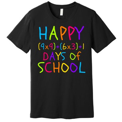 Funny 100th Day Of School Math Teacher 100 Days 100 Days Smarter Math Formula Premium T-Shirt