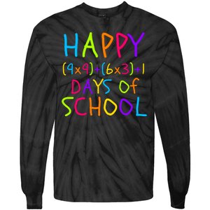 Funny 100th Day Of School Math Teacher 100 Days 100 Days Smarter Math Formula Tie-Dye Long Sleeve Shirt