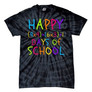 Funny 100th Day Of School Math Teacher 100 Days 100 Days Smarter Math Formula Tie-Dye T-Shirt