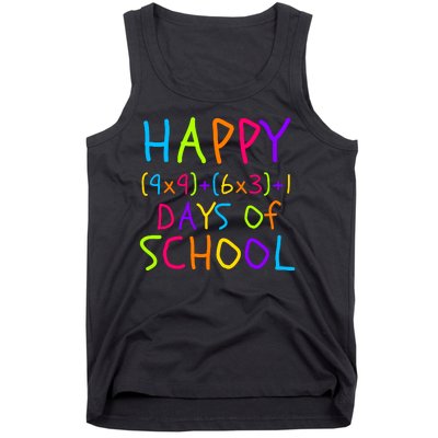 Funny 100th Day Of School Math Teacher 100 Days 100 Days Smarter Math Formula Tank Top