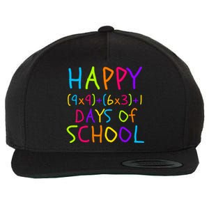 Funny 100th Day Of School Math Teacher 100 Days 100 Days Smarter Math Formula Wool Snapback Cap