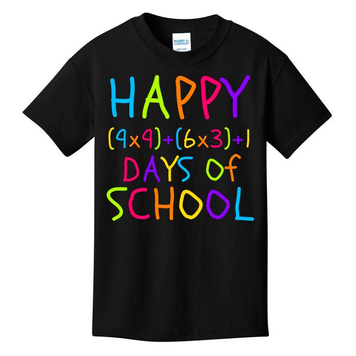 Funny 100th Day Of School Math Teacher 100 Days 100 Days Smarter Math Formula Kids T-Shirt