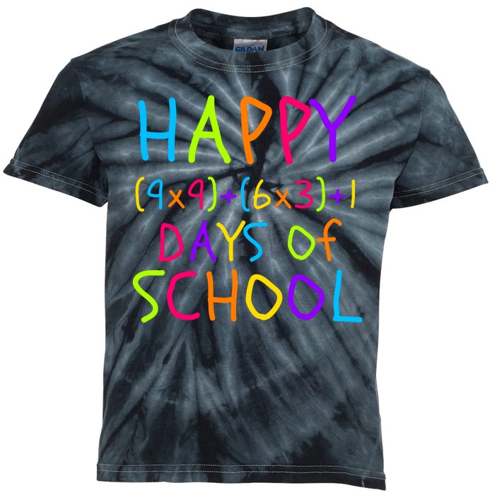 Funny 100th Day Of School Math Teacher 100 Days 100 Days Smarter Math Formula Kids Tie-Dye T-Shirt