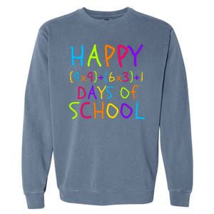 Funny 100th Day Of School Math Teacher 100 Days 100 Days Smarter Math Formula Garment-Dyed Sweatshirt