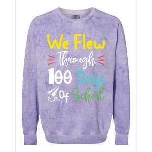 Fun 100 Days Of School Great Gift Paper Airplane Great Gift Teacher Great Gift S Colorblast Crewneck Sweatshirt