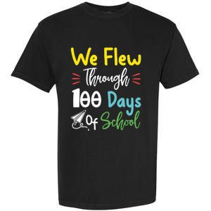 Fun 100 Days Of School Great Gift Paper Airplane Great Gift Teacher Great Gift S Garment-Dyed Heavyweight T-Shirt