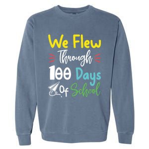 Fun 100 Days Of School Great Gift Paper Airplane Great Gift Teacher Great Gift S Garment-Dyed Sweatshirt