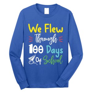 Fun 100 Days Of School Great Gift Paper Airplane Great Gift Teacher Great Gift S Long Sleeve Shirt